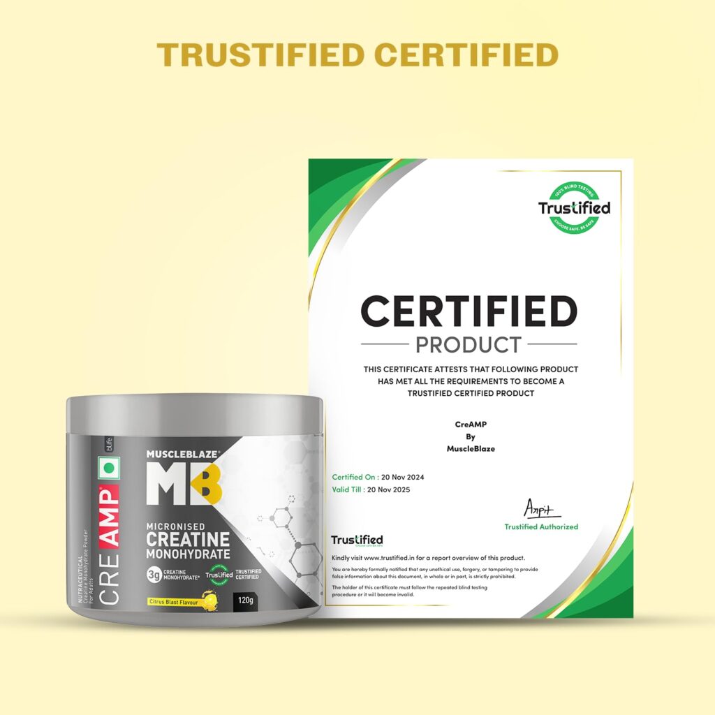 MuscleBlaze Micronised Creatine Monohydrate CreAMP Powder, Citrus Blast